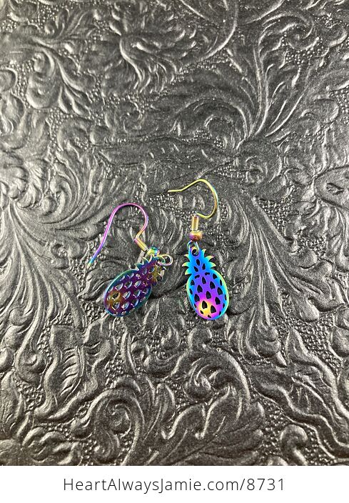 Colorful Chameleon Metal Pineapple Earrings - #ijFWvvh3E5E-3