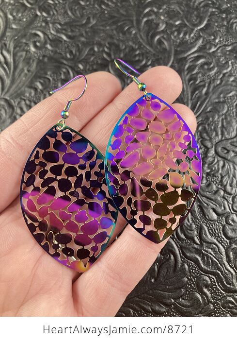 Colorful Chameleon Metal Spotted Leaf Earrings - #W8y1H2RZPv8-3