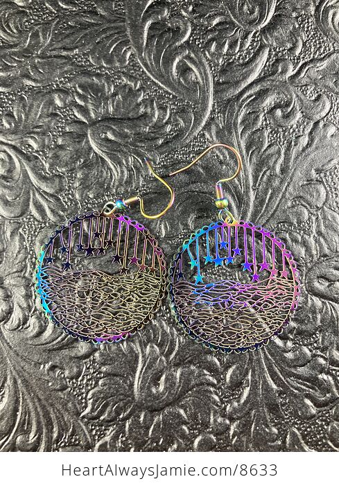 Colorful Chameleon Metal Star and Waves Earrings - #TYSik8lyLR8-2