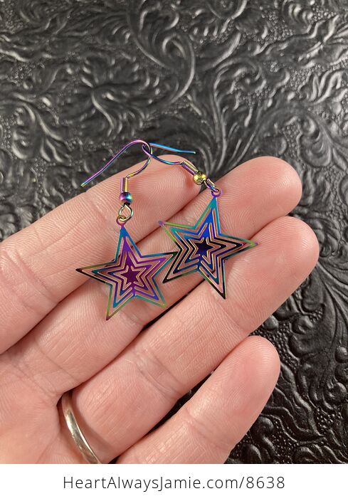 Colorful Chameleon Metal Star Earrings - #zTEtcYEESK8-1