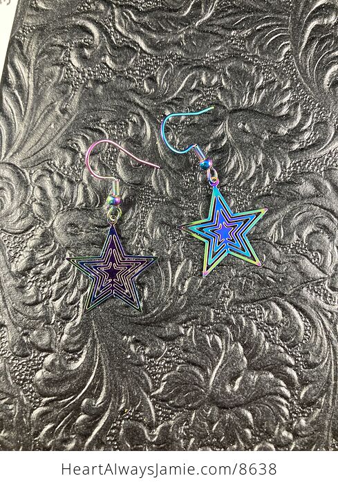 Colorful Chameleon Metal Star Earrings - #zTEtcYEESK8-2