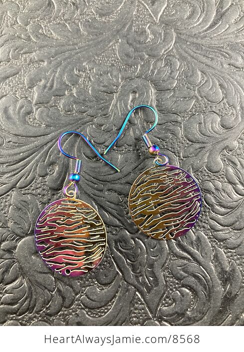 Colorful Chameleon Metal Stripes Earrings - #RYVlkahKLmA-2