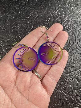 Colorful Chameleon Metal Sun Earrings #j0ftdkzHESo
