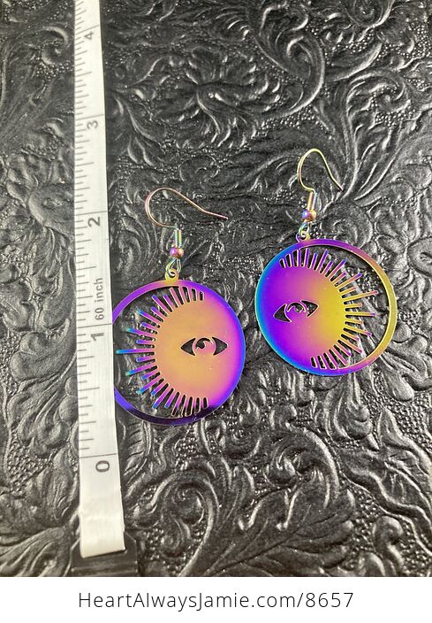 Colorful Chameleon Metal Sun Earrings - #j0ftdkzHESo-3