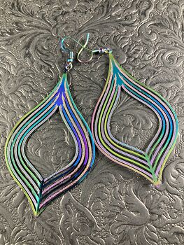 Colorful Chameleon Metal Texture Earrings #2PAXTK8p21E
