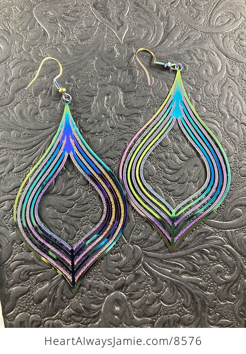 Colorful Chameleon Metal Texture Earrings - #2PAXTK8p21E-2
