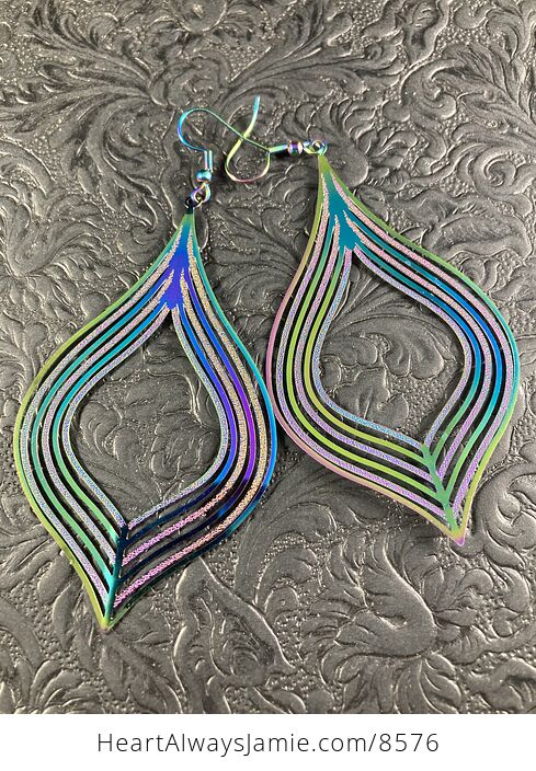 Colorful Chameleon Metal Texture Earrings - #2PAXTK8p21E-1
