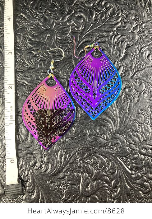 Colorful Chameleon Metal Texture Ornate Earrings - #3W66hOZktAM-5