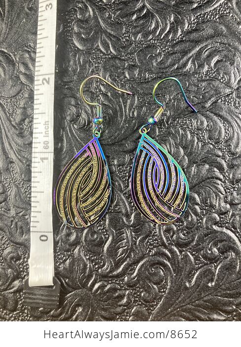 Colorful Chameleon Metal Texture Ornate Earrings - #TybfIgaJ8RA-3