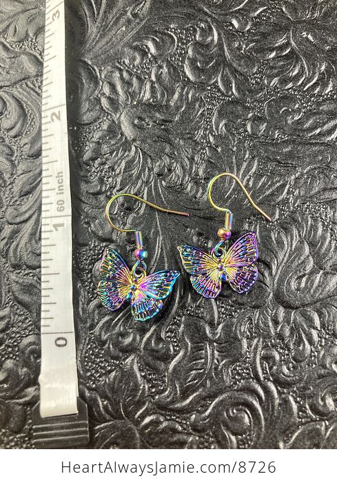 Colorful Chameleon Small Metal Butterfly Earrings - #zr6Qm4qEjuE-4