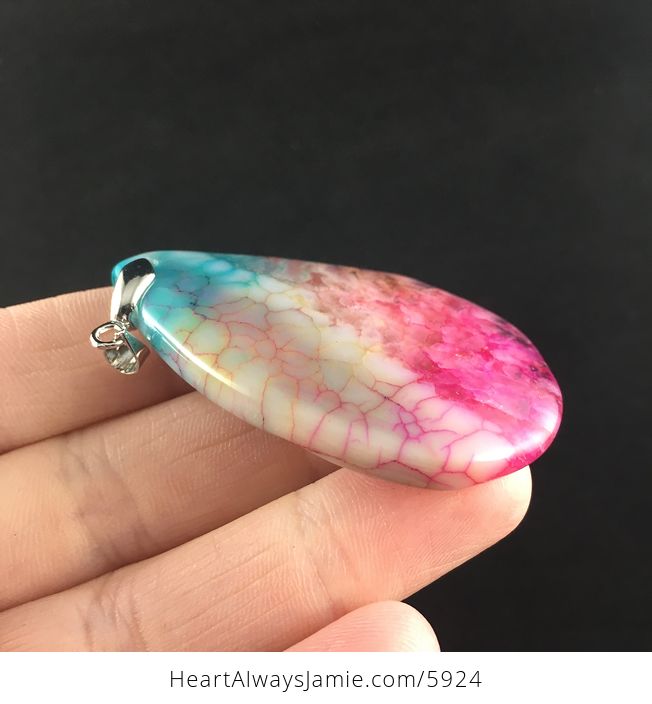 Colorful Druzy Agate Stone Jewelry Pendant - #LexxHeYjALo-4