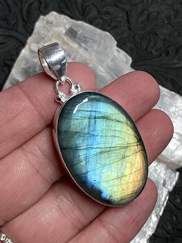 Colorful Flashy Labradorite Pendant Stone Crystal Jewelry #nwWAAvZl0EI