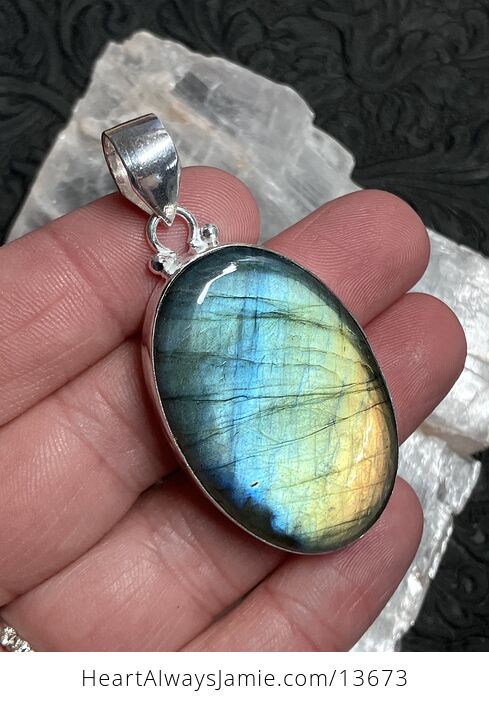 Colorful Flashy Labradorite Pendant Stone Crystal Jewelry - #nwWAAvZl0EI-1