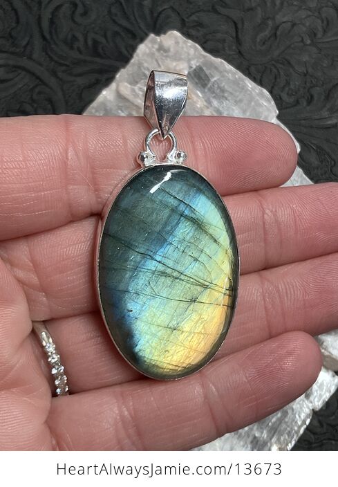 Colorful Flashy Labradorite Pendant Stone Crystal Jewelry - #nwWAAvZl0EI-3