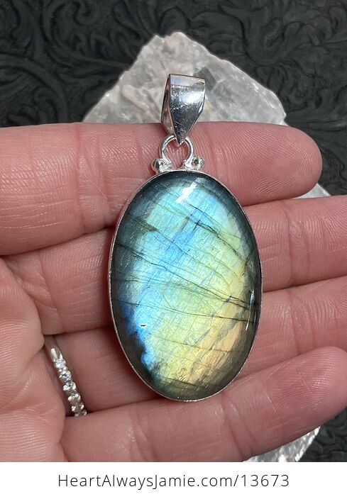 Colorful Flashy Labradorite Pendant Stone Crystal Jewelry - #nwWAAvZl0EI-5