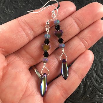 Colorful Hematite Heart and Bead Earrings #LAAmigdSkiA