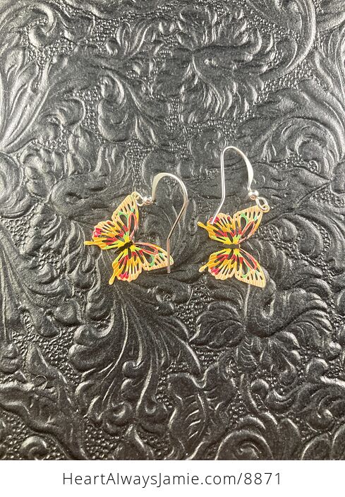 Colorful Metal Butterfly Earrings - #sAZBHVMKozk-3