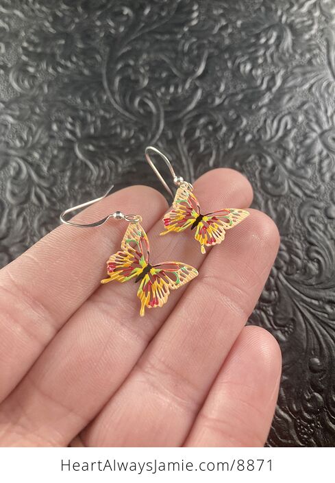 Colorful Metal Butterfly Earrings - #sAZBHVMKozk-2