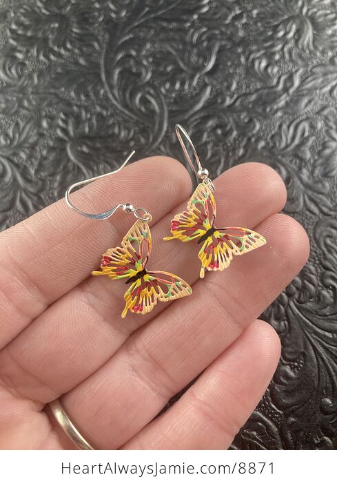 Colorful Metal Butterfly Earrings - #sAZBHVMKozk-1