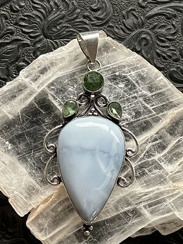 Common Blue Opal and Green Gem Crystal Stone Jewelry Pendant #FkfWo7iNxHU