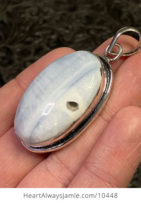 Common Blue Opal and Smoky Quartz Crystal Stone Jewelry Pendant - #lSfjqJzZm1k-3