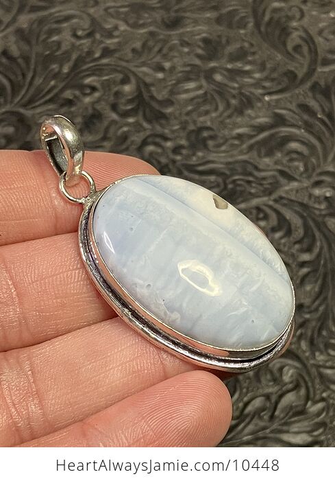 Common Blue Opal and Smoky Quartz Crystal Stone Jewelry Pendant - #lSfjqJzZm1k-2