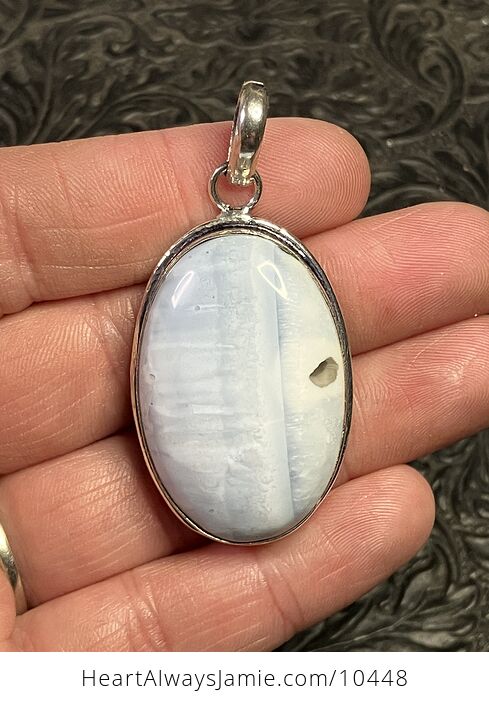 Common Blue Opal and Smoky Quartz Crystal Stone Jewelry Pendant - #lSfjqJzZm1k-1