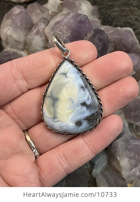 Common Blue Opal Crystal Stone Jewelry Pendant - #4SgxRV2rHyw-1