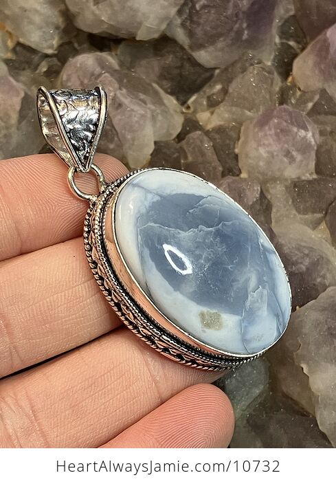 Common Blue Opal Crystal Stone Jewelry Pendant - #QQ8fEumtEnU-3