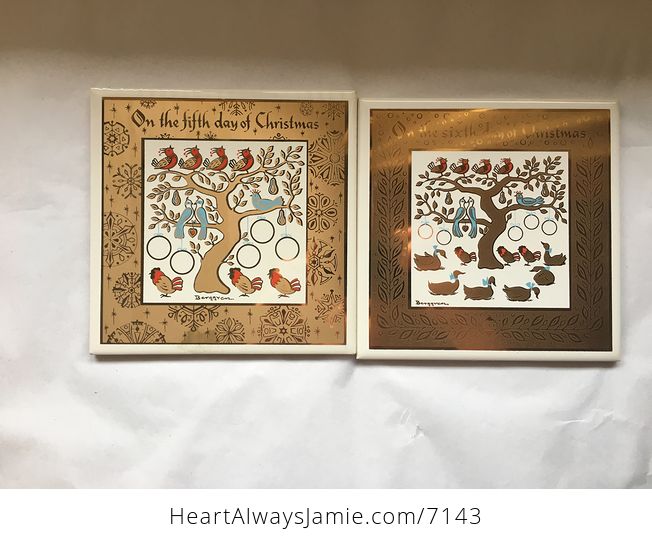 Complete New Unused Set of Collectible Tile Decorations by Berggren Traynor the Twelve Days of Christmas - #z4PbAFgS0fc-7