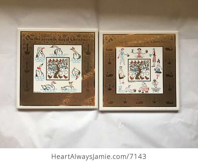 Complete New Unused Set of Collectible Tile Decorations by Berggren Traynor the Twelve Days of Christmas - #z4PbAFgS0fc-8