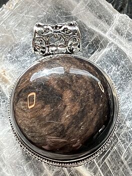 Copper Sheen Obsidian Crystal Stone Jewelry Pendant #QfKyWAhZelE