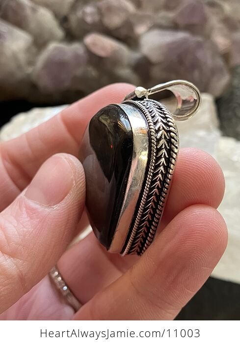 Copper Sheen Obsidian Crystal Stone Jewelry Pendant - #GINTvmGYgAQ-4