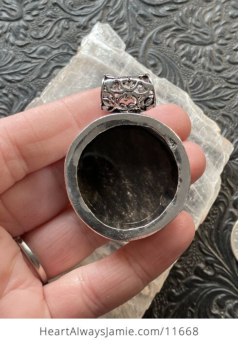 Copper Sheen Obsidian Crystal Stone Jewelry Pendant - #QfKyWAhZelE-11