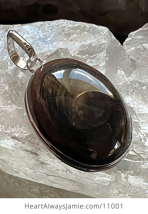 Copper Sheen Obsidian Crystal Stone Jewelry Pendant - #mK9JTM4HBYI-1