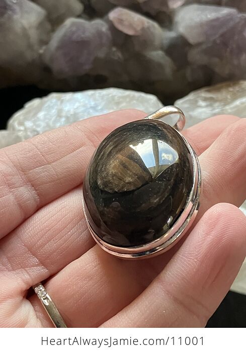 Copper Sheen Obsidian Crystal Stone Jewelry Pendant - #mK9JTM4HBYI-4