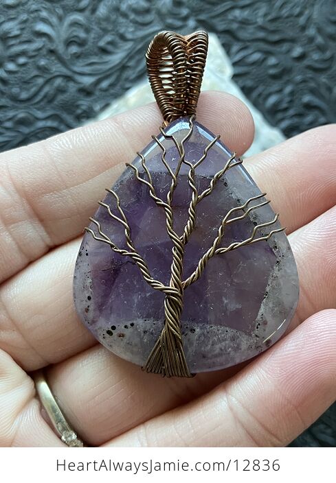 Copper Wire Wrapped Amethyst Tree of Life Crystal Gemstone Jewelry Pendant - #Rwp30TA3XB0-2