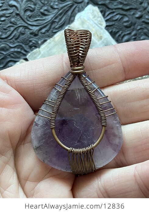 Copper Wire Wrapped Amethyst Tree of Life Crystal Gemstone Jewelry Pendant - #Rwp30TA3XB0-6