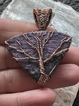 Copper Wire Wrapped Tree of Life Charoite Purple Stone Jewelry Crystal Pendant #qedlp0VUzZk