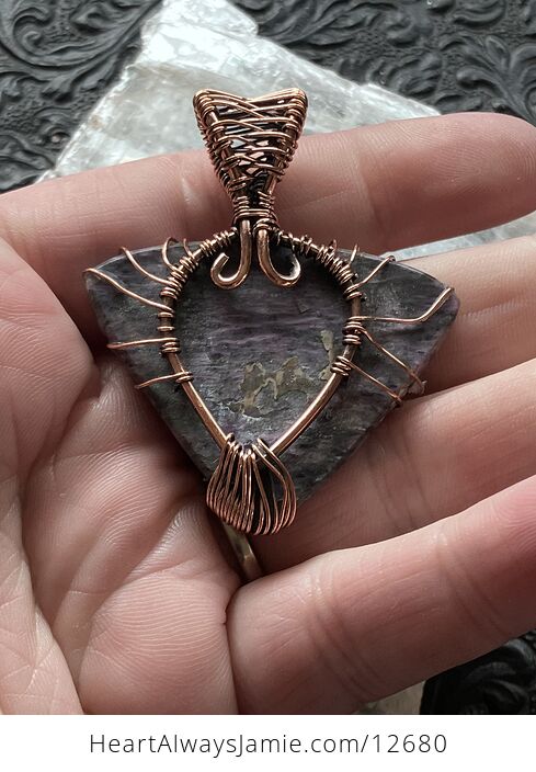 Copper Wire Wrapped Tree of Life Charoite Purple Stone Jewelry Crystal Pendant - #qedlp0VUzZk-4