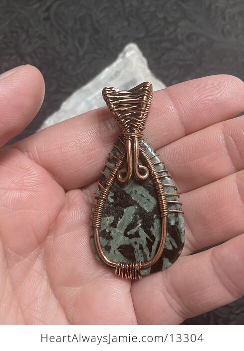 Copper Wire Wrapped Tree of Life Porphyry Pendant Stone Crystal Jewelry - #ErdlXV6wlSg-4