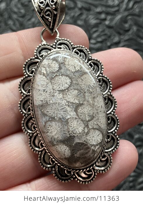 Coral Fossil Gemstone Stone Jewelry Crystal Pendant - #NiafhON2KHo-5