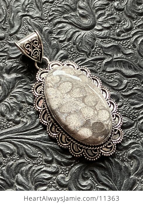 Coral Fossil Gemstone Stone Jewelry Crystal Pendant - #NiafhON2KHo-7
