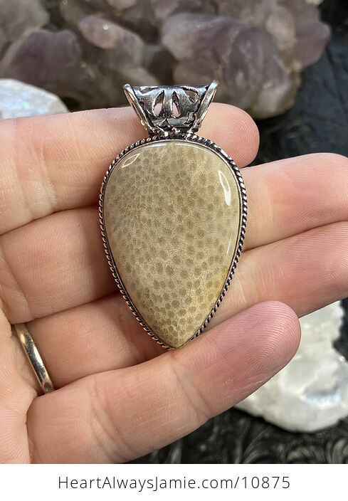 Coral Fossil Gemstone Stone Jewelry Crystal Pendant - #ZqZjQqk7UWw-2