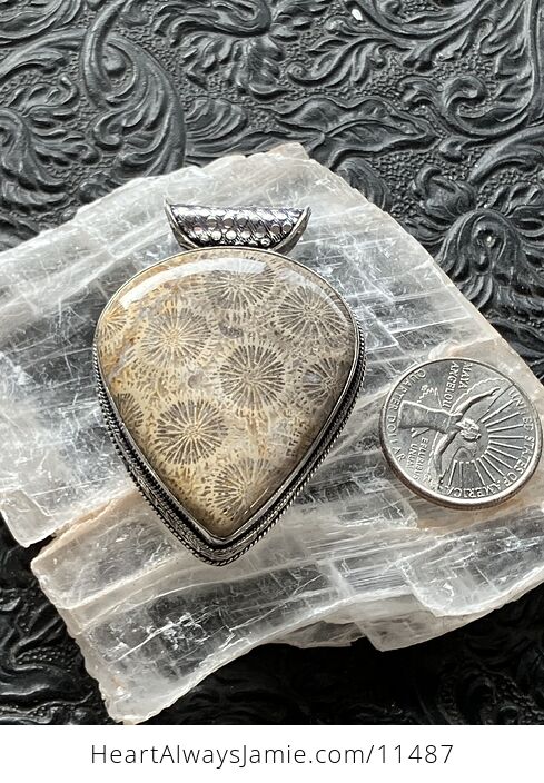 Coral Fossil Gemstone Stone Jewelry Crystal Pendant - #lKfQ5Q0OwJY-6