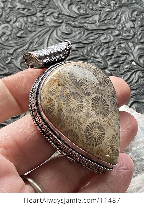 Coral Fossil Gemstone Stone Jewelry Crystal Pendant - #lKfQ5Q0OwJY-3