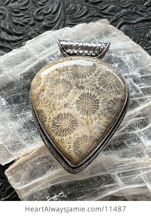 Coral Fossil Gemstone Stone Jewelry Crystal Pendant - #lKfQ5Q0OwJY-1