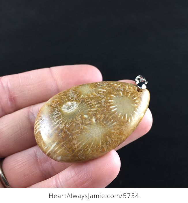 Coral Fossil Stone Jewelry Pendant - #CilAxvocEJM-5