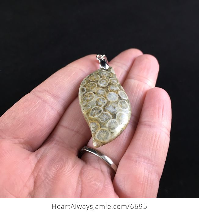 Coral Fossil Stone Jewelry Pendant - #jZNh8JtiyJc-2