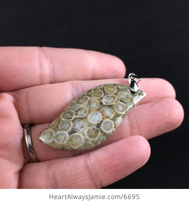 Coral Fossil Stone Jewelry Pendant - #jZNh8JtiyJc-3